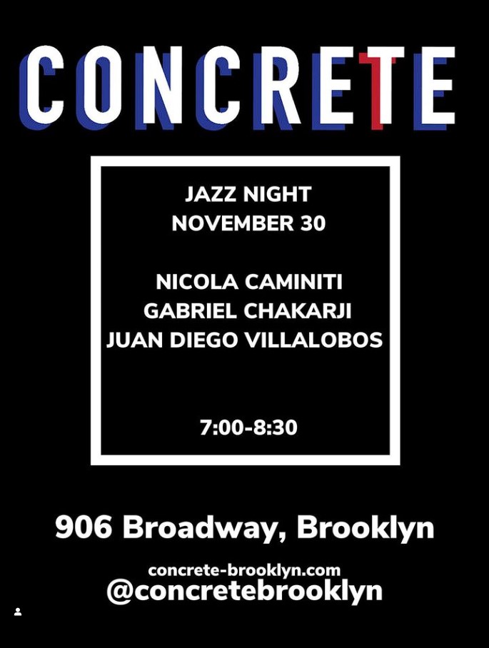 Nicola Caminiti Trio Concrete Brooklyn